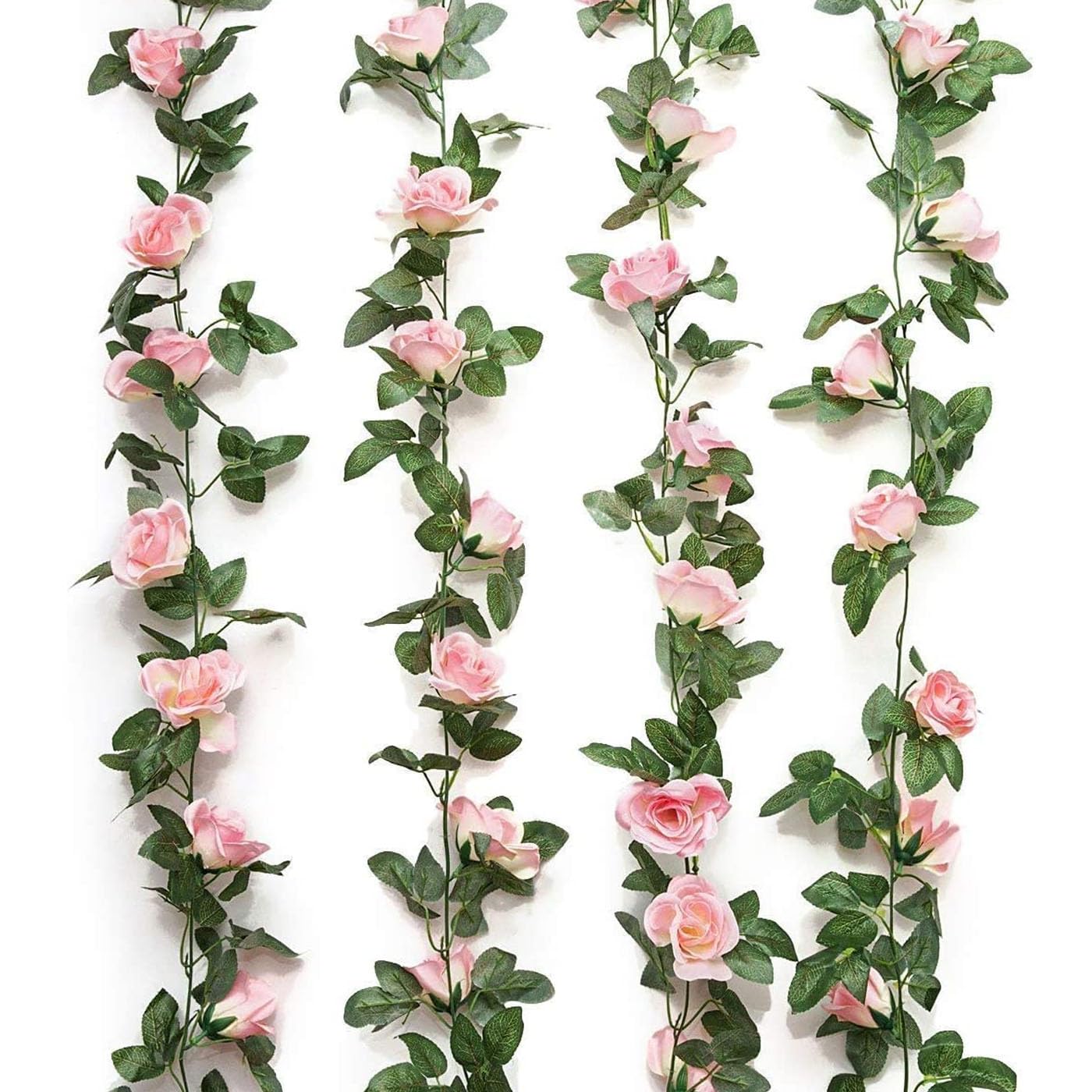 TIED RIBBONS Pack of 2 Artificial Flower Vine Garland Creeper 69 Small Rose (183 cm) Garland for Decoration Wall Door Hanging Home Decor Balcony Indoor Office Ganesh Chaturthi Decoration Items (Pink)