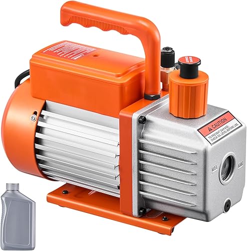 Miniatura 9 de VEVOR Bomba de vacío, 4 CFM, bomba de vacío de paleta giratoria de una etapa HVAC, para sistemas R134a R22 R410a, kit de bomba de vacío automática