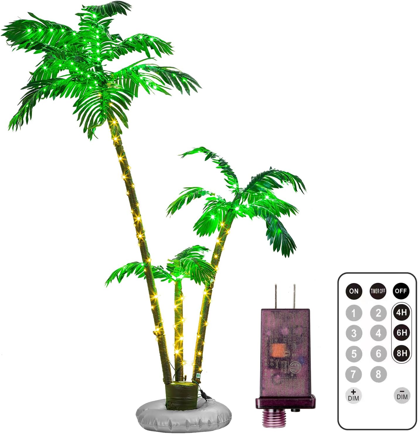 Lighted Palm Tree, 5 Ft 8 Modes Artificial Palm Tree Lights