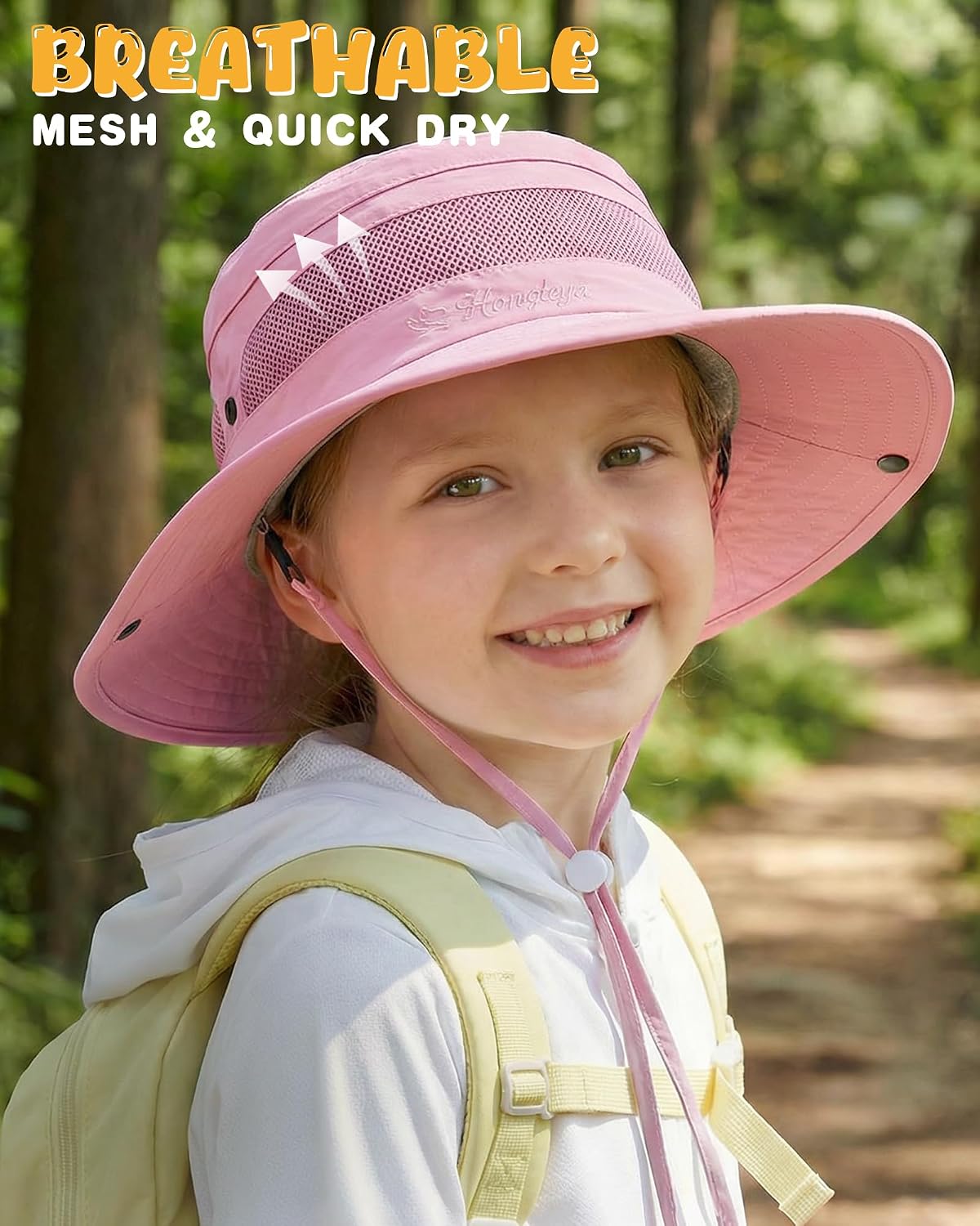 HONGTEYA Kids Sun Hat UPF 50+ Toddler Summer Bucket Hat Outdoor Fishing Safari for Boys Girls Age 2-13 Years