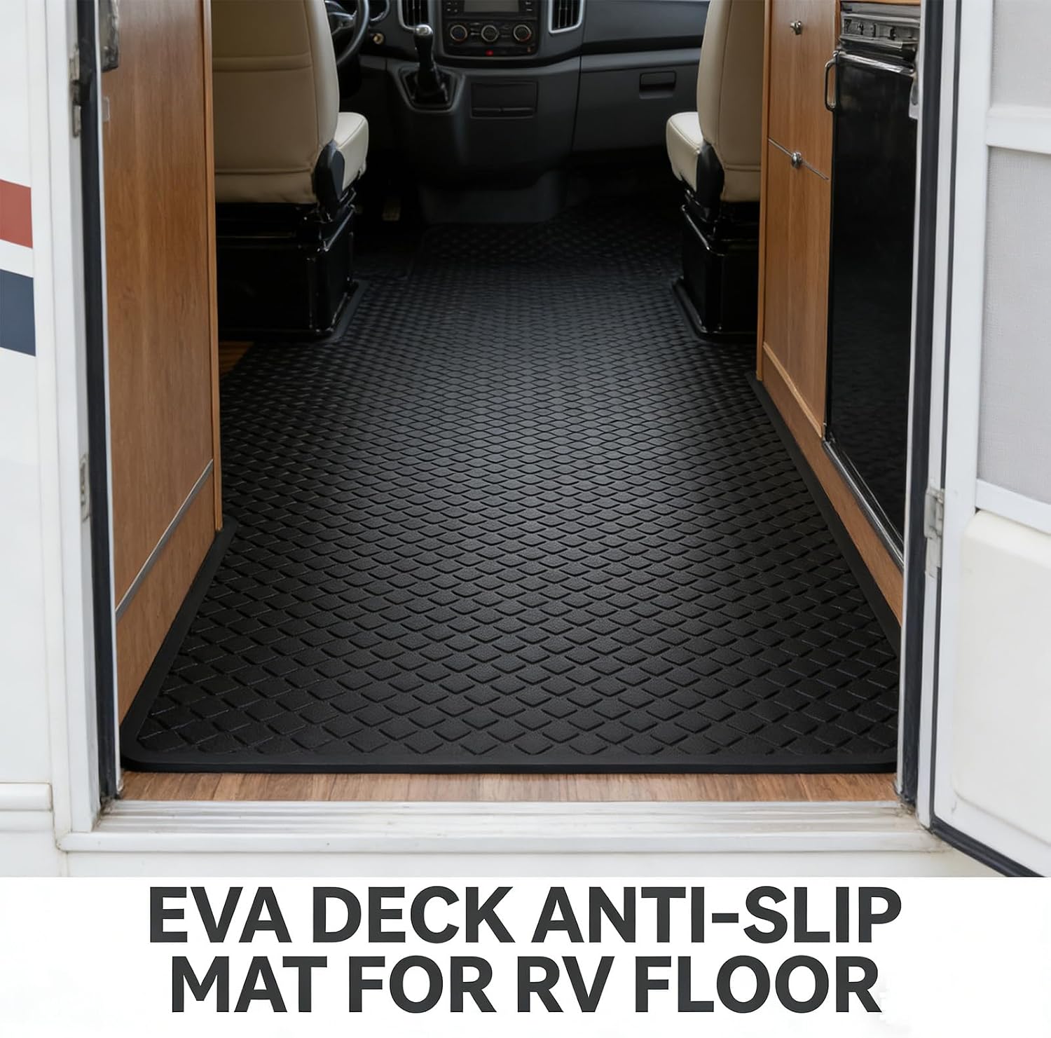 EVA Foam Boat Flooring Cuttable Decking Sheet with Sticky Backing, 6mm Thick Self-Adhesive Marine Flooring Mat, Rhombus Grip Anti-Slip Traction Pad for Boats, Kayaks & Surfboards,R