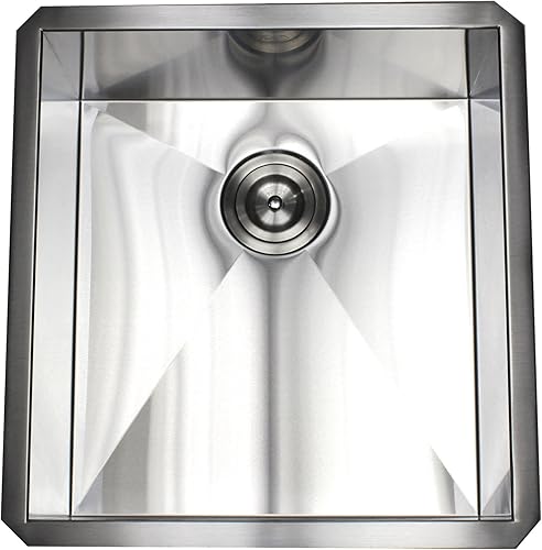 Miniatura 2 de Zero Radius - Fregadero de cocina de acero inoxidable de 16 calibres con colador de cesta extraíble