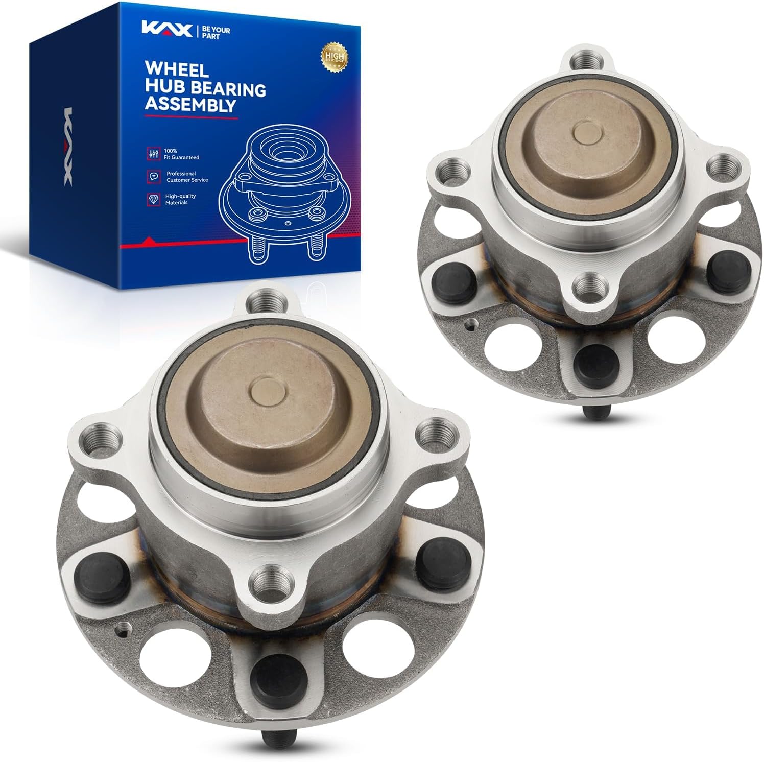 KAX 512544 Pair Rear Wheel Bearing Compatible with 2013-2015 2018-2020 Honda Accord(Exc.Hybrid Models), 2015-2020 Acura TLX FWD,5 Lugs