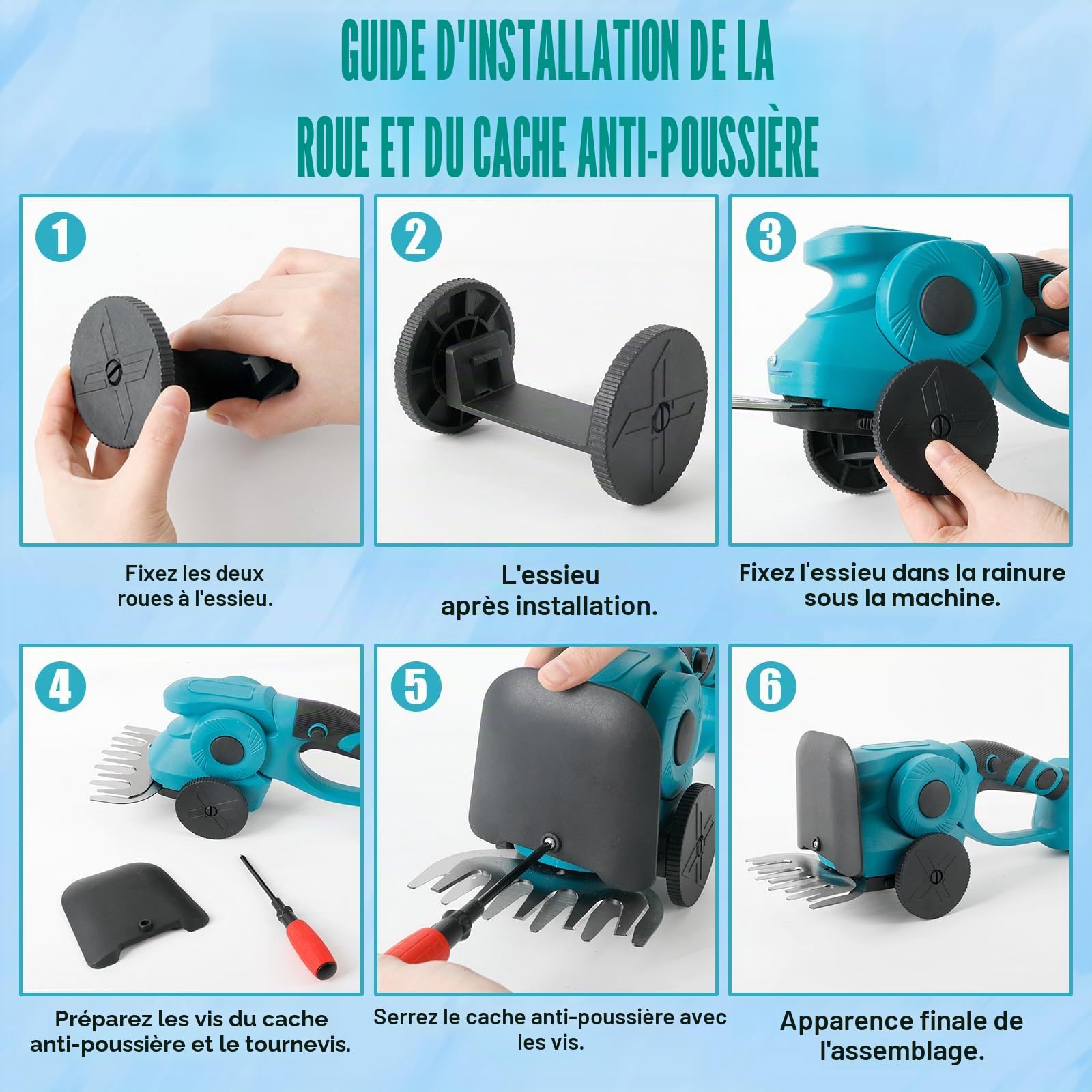 3 en 1 Taille-Haie Telescopique a Batterie 21V 550W Taille Haie sur Perche Coupe Haie Electrique sans Fil avec 2 * 2000mah Batterie,Tête Inclinable, Longueur de Lame 220mm et 130mm