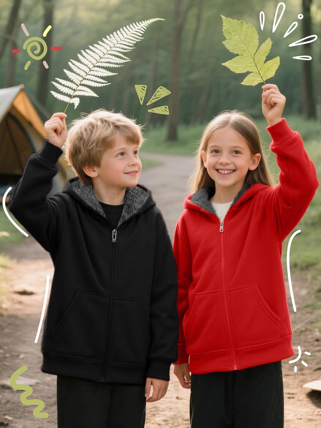 boys Fleece Jacket Zip Up hoodie Kids Winter Coats Warm Soft Sherpa Lined Hoodie Outerwear Teens 6-15 - Image 2