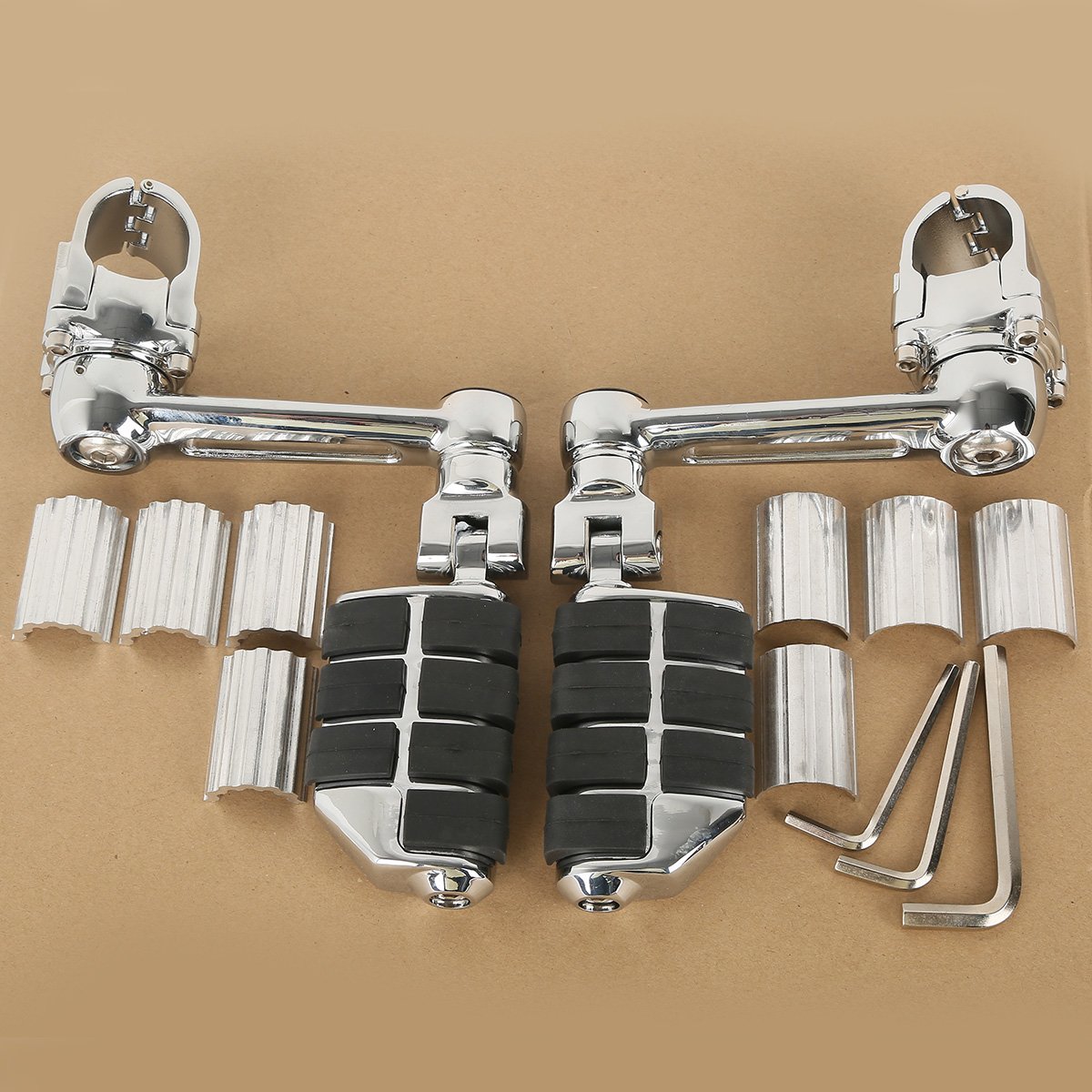 TCMT Fußrasten Verstellbar Fußstütze Motorrad Universal Fußrasten Passend für Honda Goldwing 1800 GL1800 30 mm 35 mm