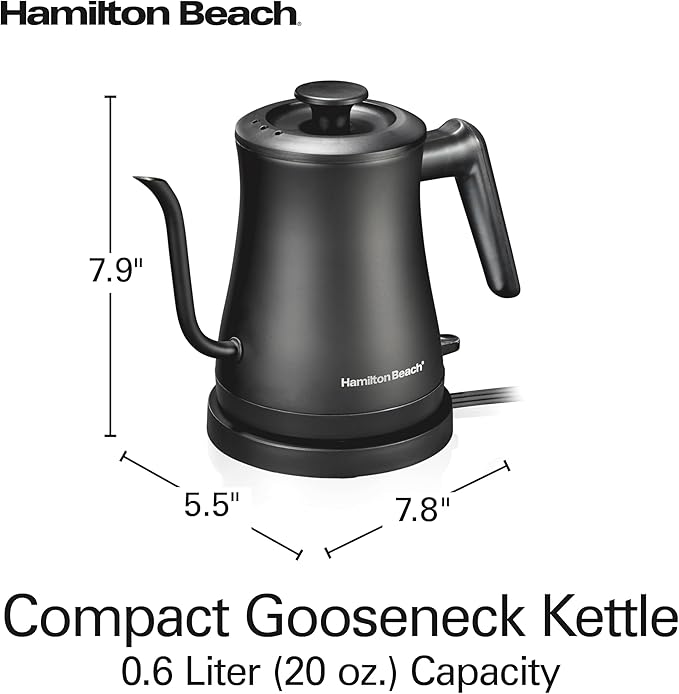 Tetera Eléctrica Hamilton Beach 0.6L Acero Inoxidable Negro miniatura 2