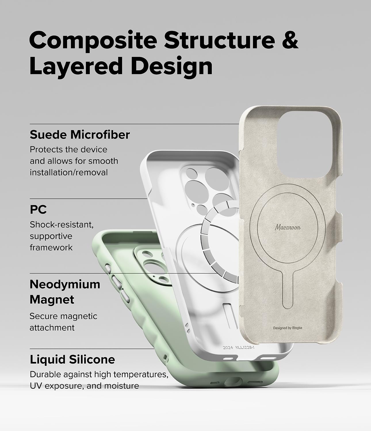 Ringke Macaron Silicone Magnetic [Compatible with MagSafe] Designed for iPhone 16 Pro Case, Soft Durable Liquid Silicone Shockproof Cover with Anti-Scratch Microfiber Lining - Mint