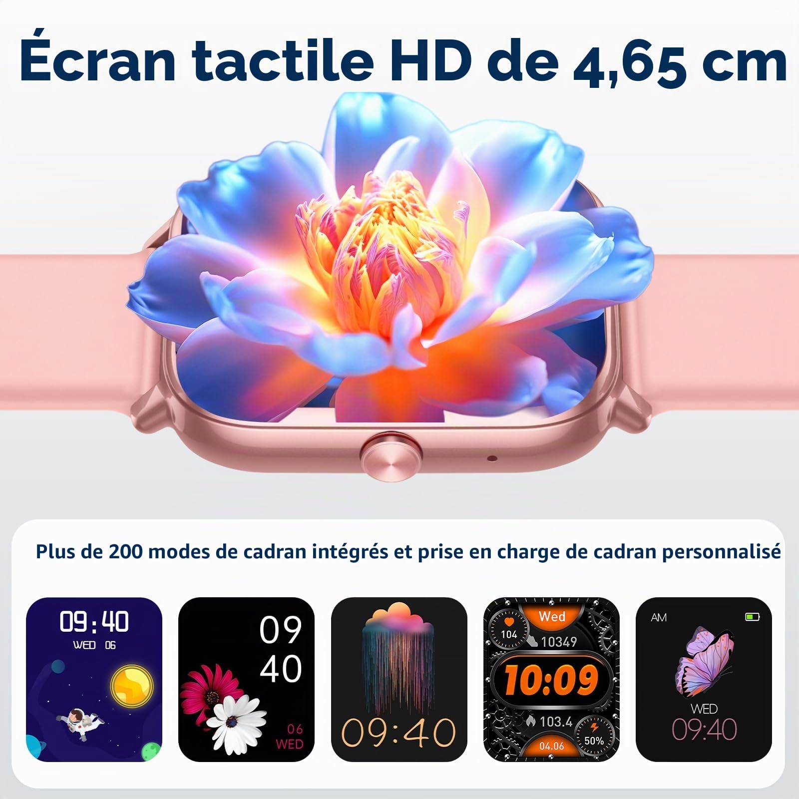 Montre Connectée Femme Homme, 1.83" HD Smartwatch, 20 Jours d'Autonomie
