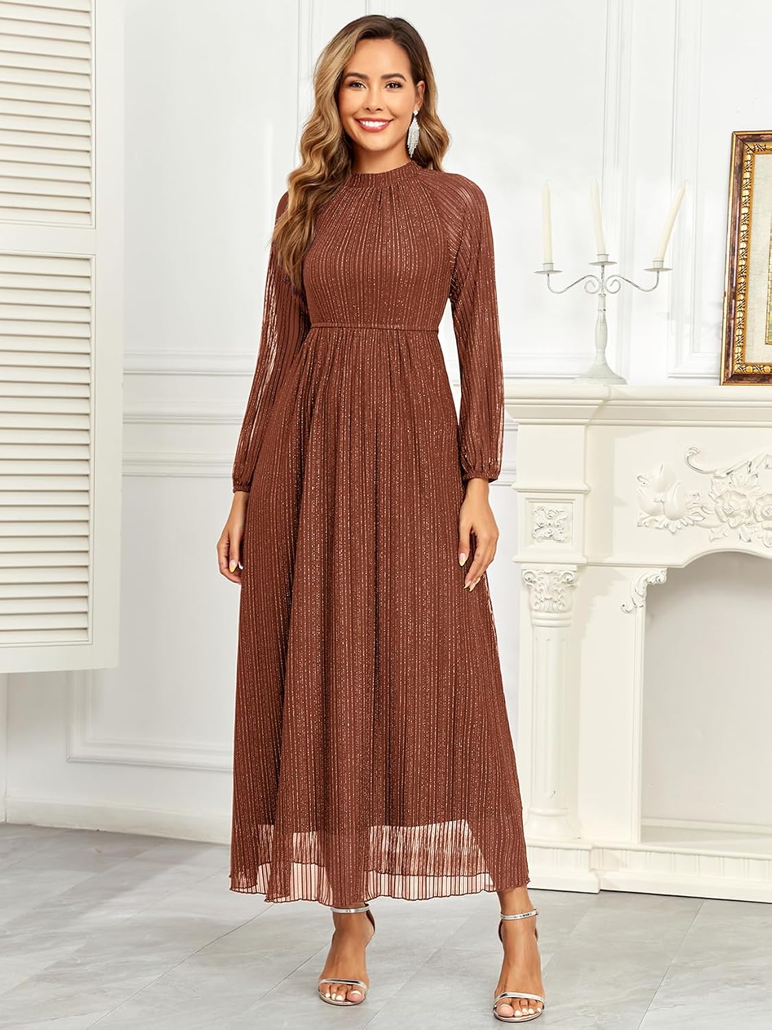 CYCLAMEN Formal Maternity Dress Sparkly Halter Neck A-Line Maxi Gown Baby Shower Pregnancy Photoshoot Wedding Guests