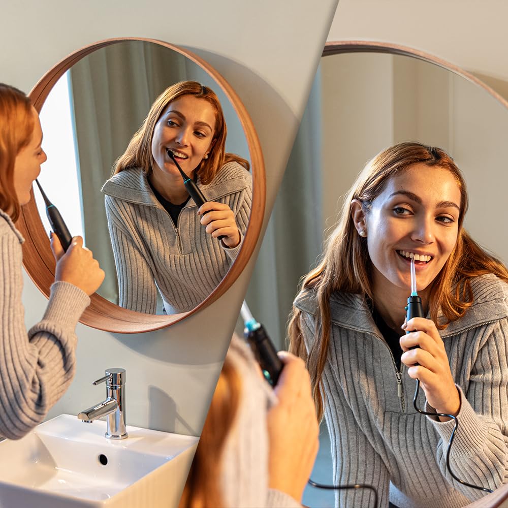 Cecotec Centro de Estación Bucal o Dental Bamba ToothCare Jet Clean. 18W, Irrigador 600ml de Capacidad, 10 Niveles de Presión, 7 Cabezales y Cepillo de Dientes Eléctrico con 5 Modos