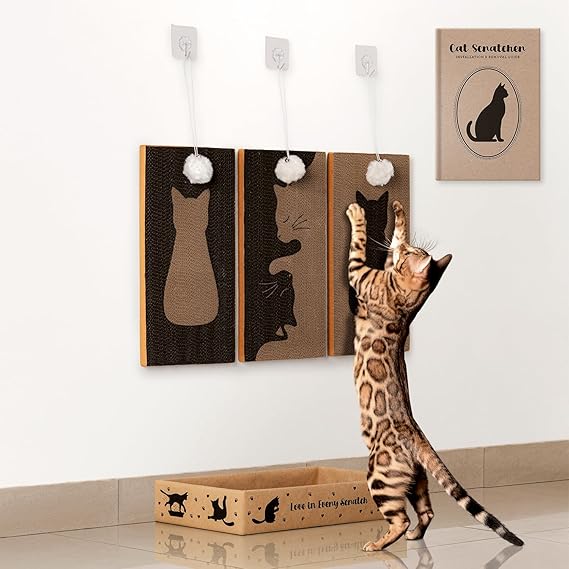 Vertical Cat Wall Scratcher for Indoor Cats Decorative