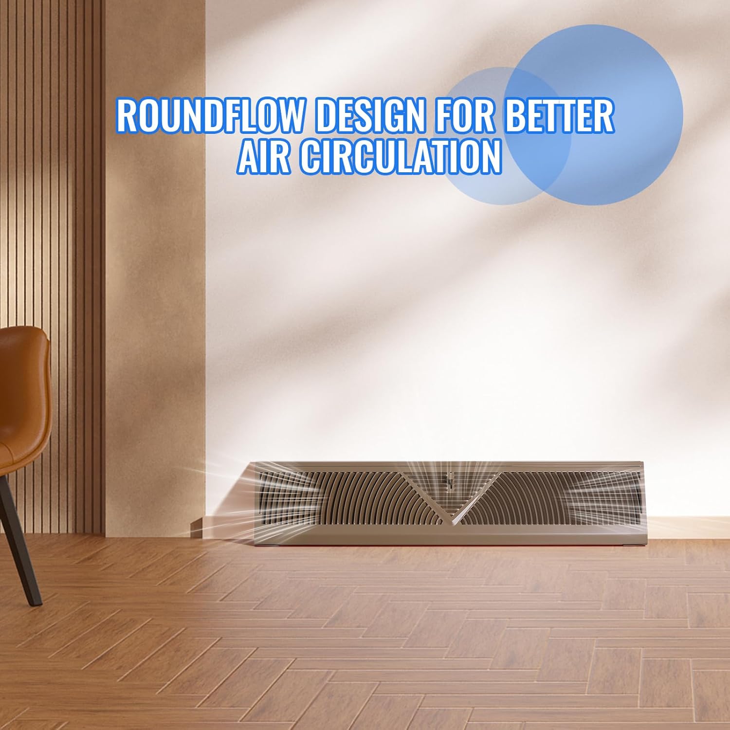 Baseboard Register Duct Opening Size Vent Covers for Home Floor Wall Baseboard Air Covers Supply Floor Diffuser (2, Brown, 24 Inch)