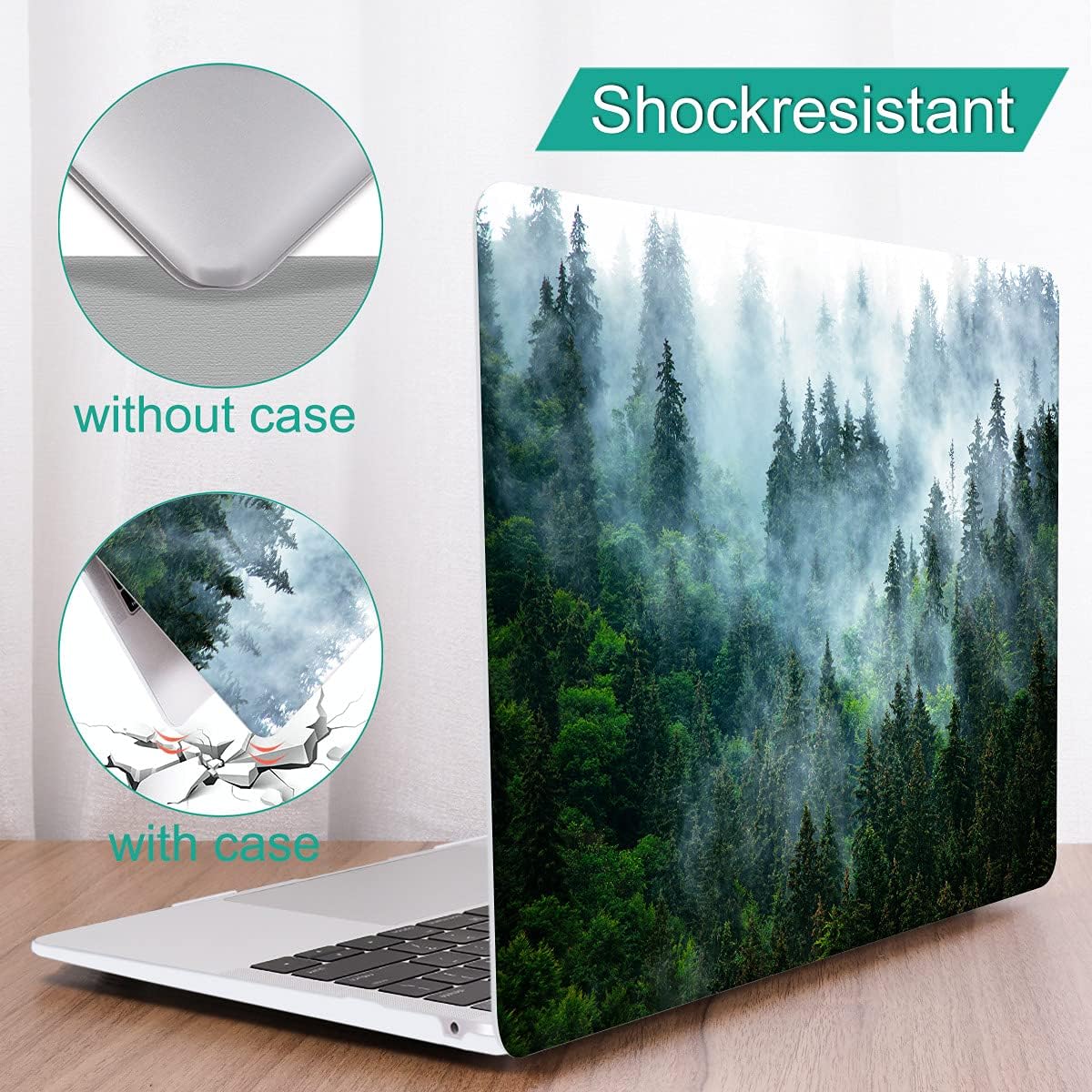 🔥 Crazy Deals May Chen for MacBook Air 13 inch Case 2020 2019 2018 Release A2337 M1 A1932 A2179, Frosted Rubberized Matte Hard Shell & Cover Keyboard Cover for MacBook Air 13 Retina Display and Touch ID, Forest