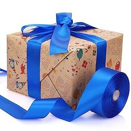 Baocuan 1-1/2 inch Royal Blue Satin Ribbon 50 Yards Solid Fabric Ribbons Roll for Wedding Invitations, Bridal Bouquets, Sewing, Party Decorations, Gift Wrapping and More