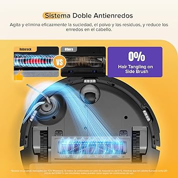 roborock Q7 M5 Robot Aspirador y Fregasuelos 2 en 1 de 10000 Pa, Robot Vacuum con Doble Sistema Antienredos, Navegación PreciSense LiDAR, Controlado por App y Comando por Voz, Negro2