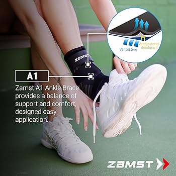 Zamst A1 Black Ankle Brace for Sports - Breathable Sports
