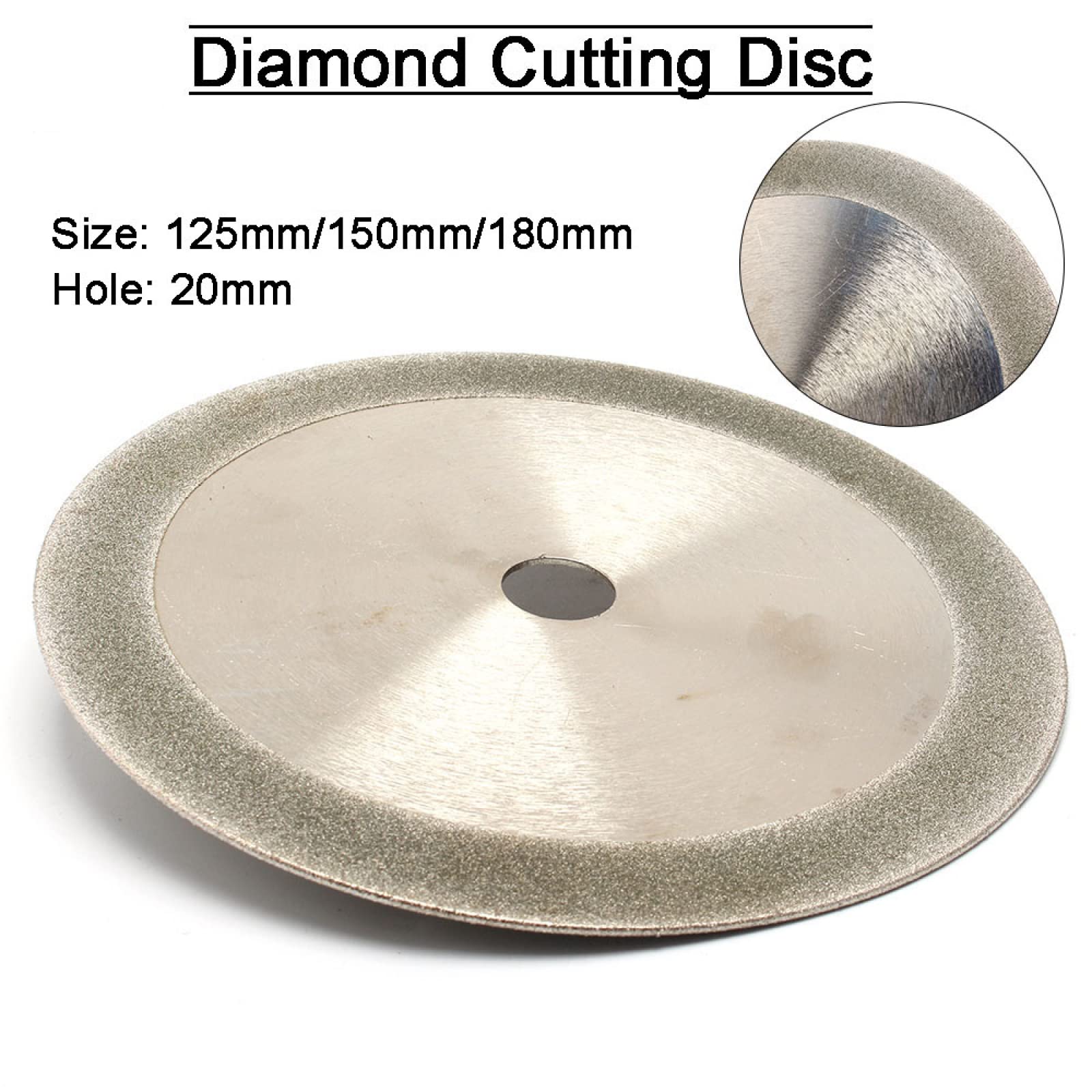Diamentowa tarcza szlifierska do szlifierek, 125/150/180mm Dwustronna tarcza diamentowa do cięcia szkła do narzędzi Akcesoria do szlifowania płytek ceramicznych, jadeitu, agatu(180mmx20mm)