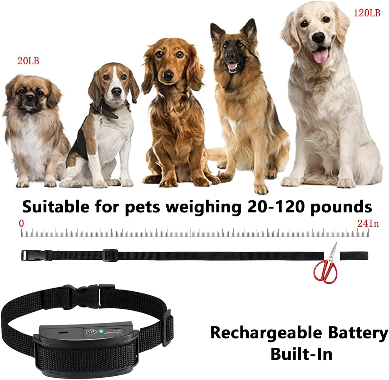 Basic In-Ground Pet Fence - Underground Dog Fence System, Electric Fence for Dogs Waterproof Training Collar for Dog Over 20lb, Wireless Electric Dog Fence (2 Dog System)