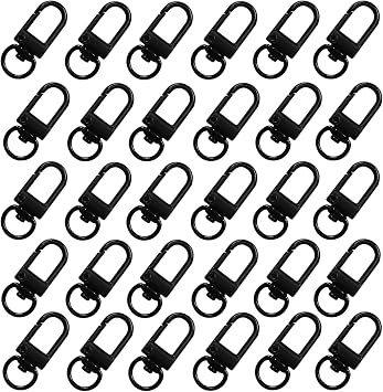 30Pcs Metal Lobster Claw Clasps, 360 Swivel Trigger Snap Hooks, Key Chain Hooks, DIY Claw Clasps for Jewelry, Purse Making, Bags Keychain, Key Rings, Art Crafts Black