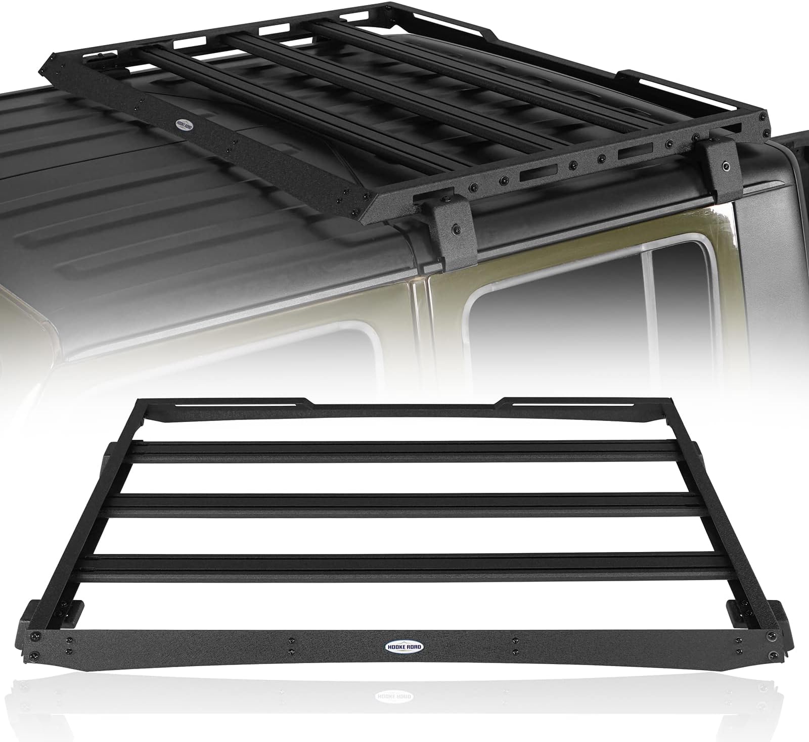Hooke Road Gladiator JT Half Rear Roof Rack Cargo Basket Crossbar for 2020-2026 Jeep Gladiator JT Hardtop Only