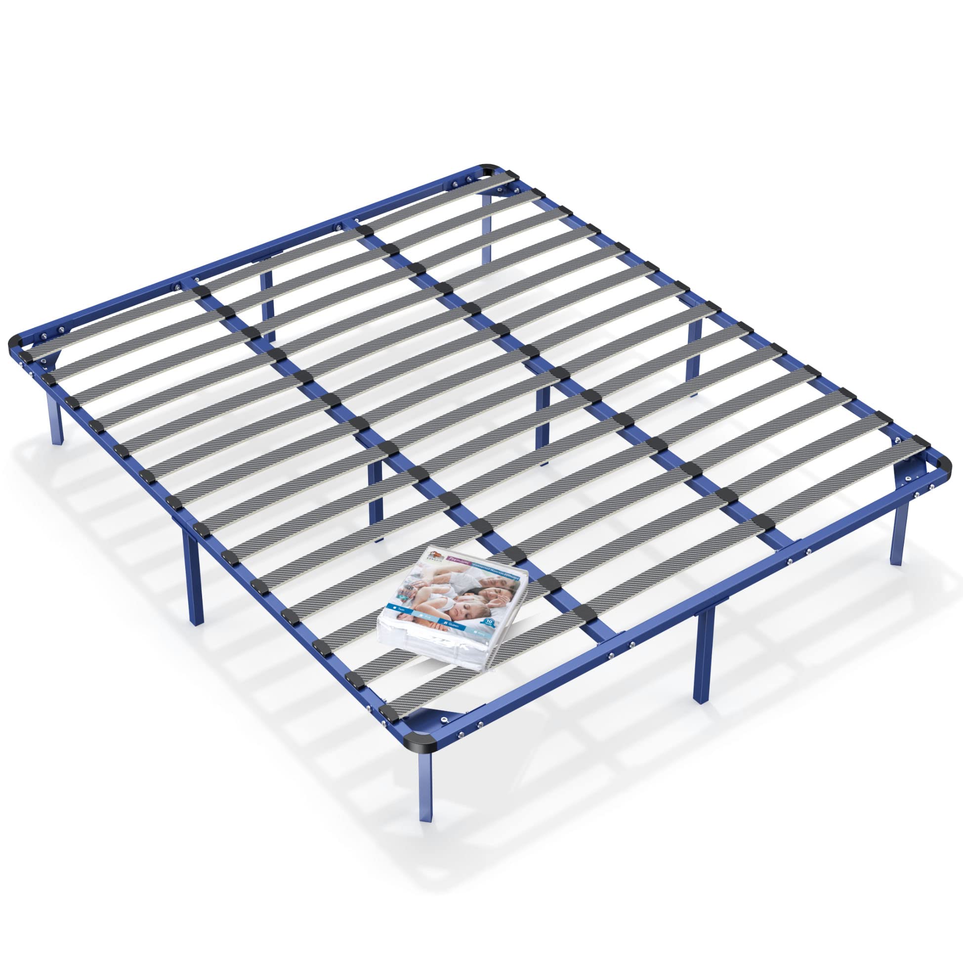 Amazon.com: Bed Frame King Size Platform Heavy Duty Synthetic Slat Support  Mattress Foundation,14 Inch Height No Box Spring Needed Support 1000 LB :  Home & Kitchen