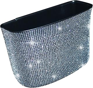 Bling Auto Mülleimer rücksitz Abfalleimer hängend Wasserdicht Abfalleimer mit Glitzer Strass für Frauen Mädchen Universal ...