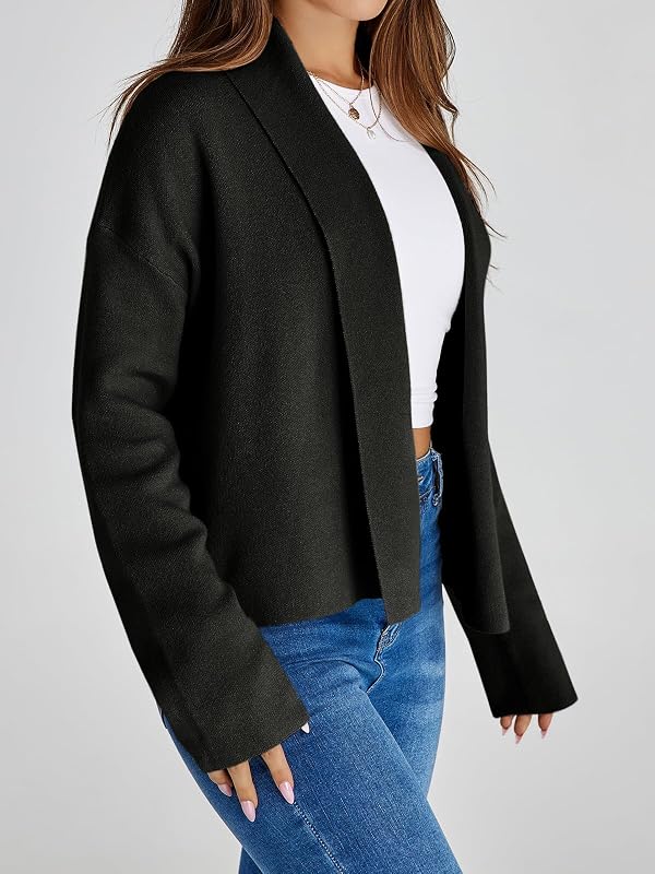 Saodimallsu Womens Cropped Cardigan Sweaters Formal Shawl collar Cardigans by Saodimallsu - Used condition - Image 4