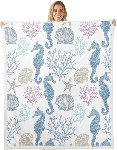 Miniatura 17 de Manta de olas oceánicas para cama, silla, retro, brújula, velero, manta náutica para decoración de dormitorio de niños, manta de vellón marino con