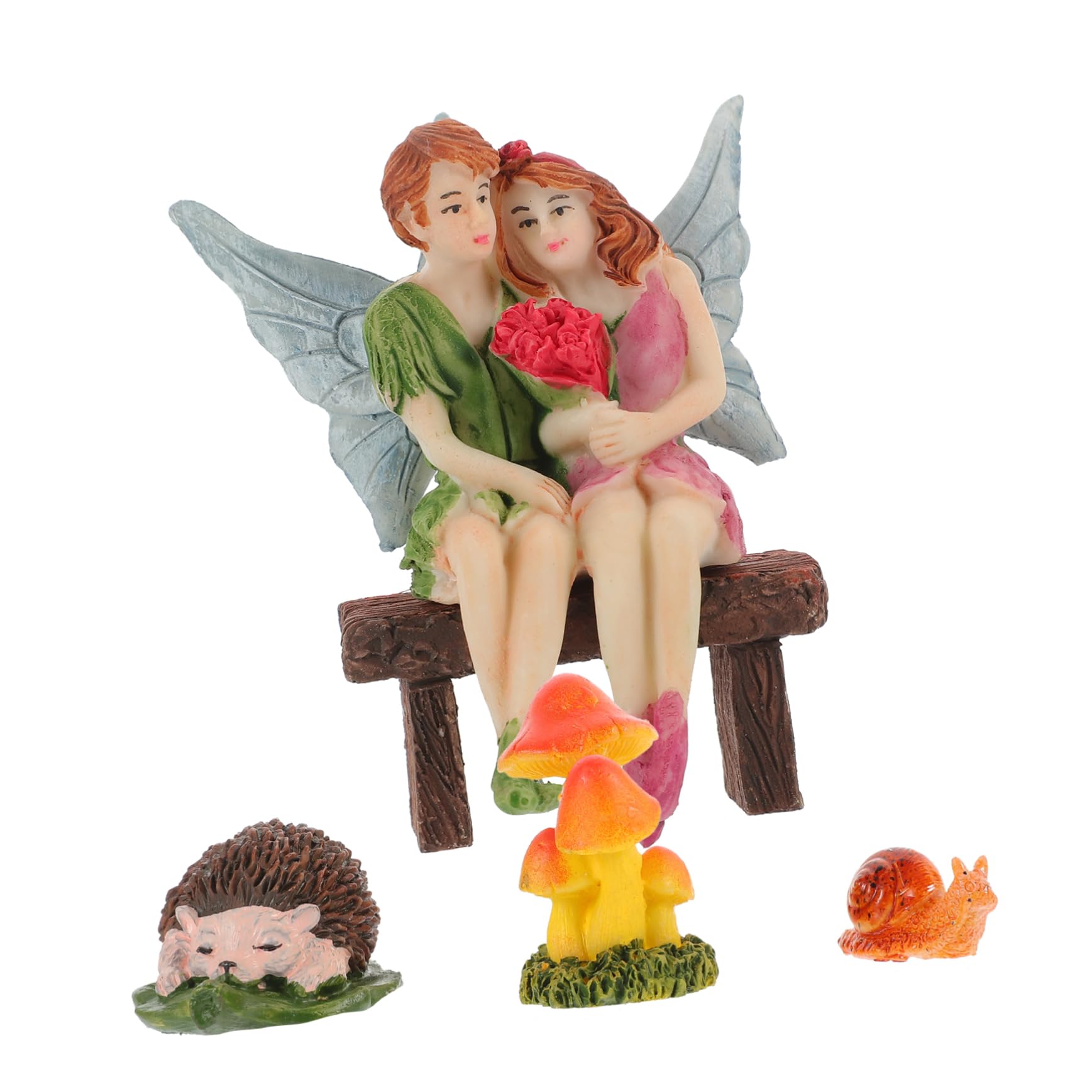 Toyvian 5 Sätze Garten Deko Teiliges mit Bezaubernden Feenfiguren und Pilzen Hochwertige Resin Deko für Innen und Außen Fantastische Geschenkidee für Geburtstage und Gartenliebhaber
