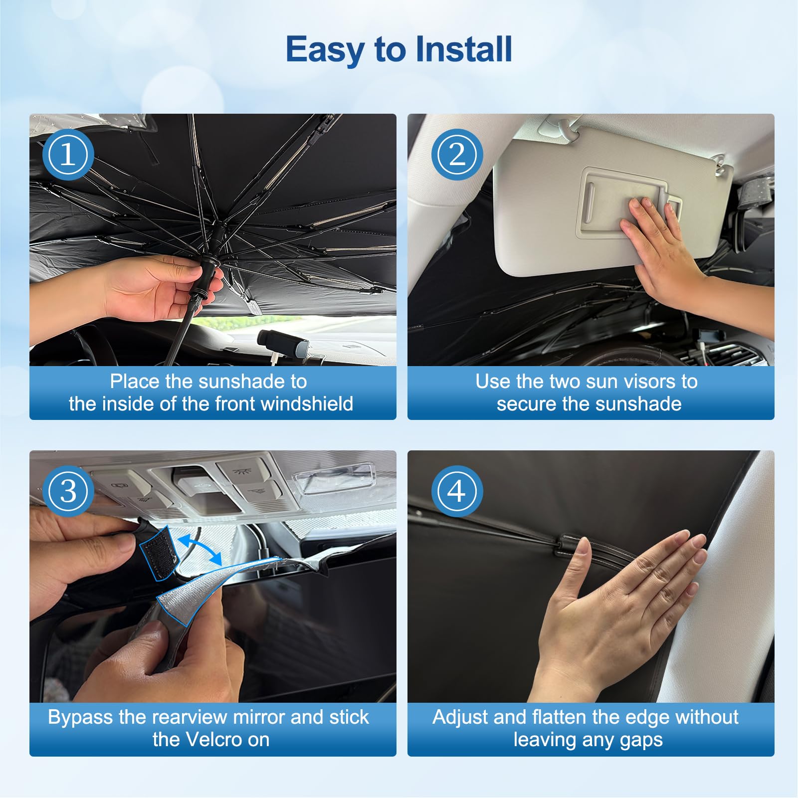 AutoTech Park Parasol plegable copatible con Toyota RAV 4 SUV 2006-2012, resistente a los rayos