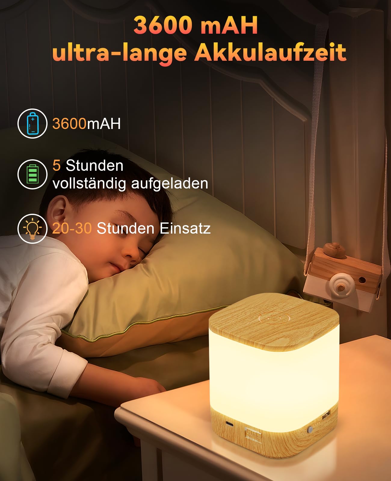 Oplaadbare/snoerloze/dimbare tafellamp Fire van het Duitse merk Grau
