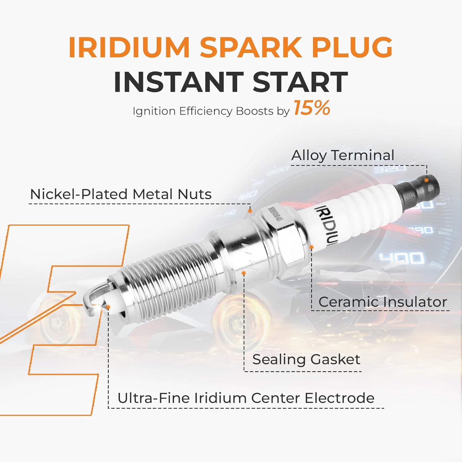 Autoexact Ignition Coil Packs & Iridium Spark Plugs Kit Fit for Chevy 2010-2017 Equinox Malibu Cobalt HHR Captiva/GMC Terrain/Buick Verano LaCrosse/Pontiac G6/Saturn 2.0L 2.2L 2.4L L4, # UF491 4 Sets
