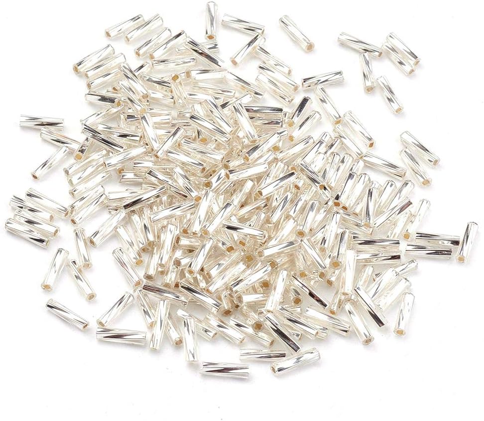 Craftdady 7000Pcs Tube Glass Bugle Seed Beads 9mm Metallic Gold Twisted Spacer Beads for Craft Beading Necklace Bracelet Earring Jewelry Making Hole: 0.5mm