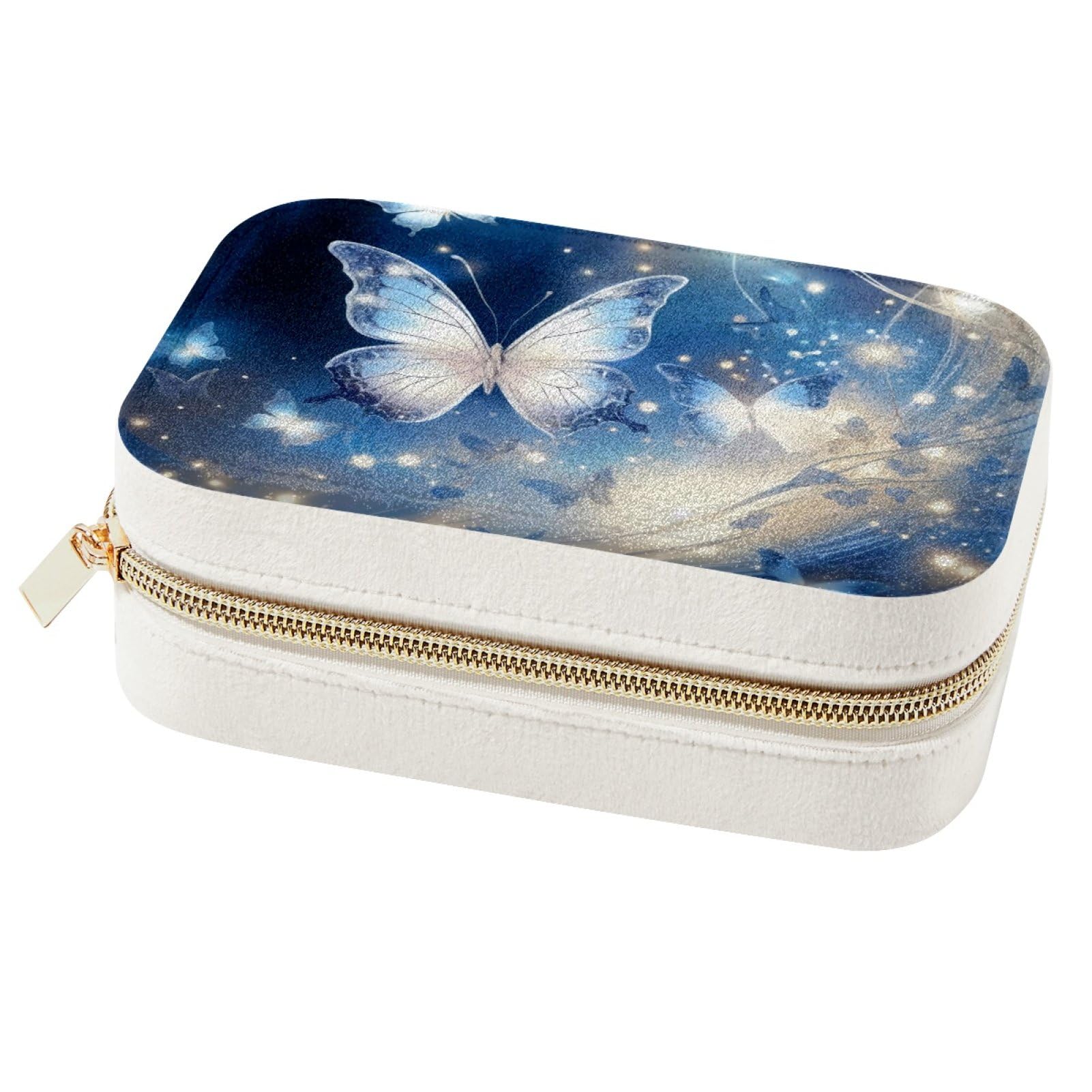 Boîte à bijoux portable fantaisie rangement voyage boucles d'oreilles et colliers pour femme