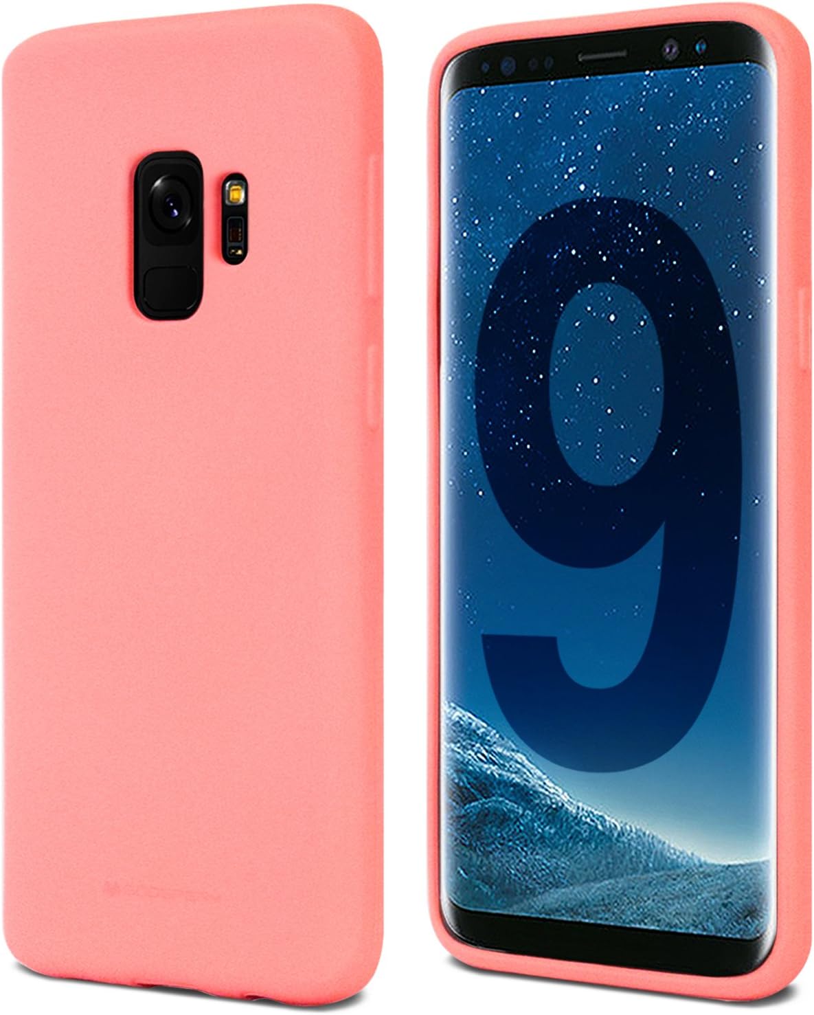 GOOSPERY Soft Feeling Jelly for Samsung Galaxy S9 Case (2018) Silky Slim Bumper Cover (Flamingo)