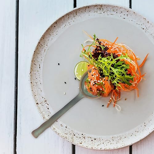 Miniatura 8 de Hemoton Cuchara de postre de cerámica de estilo japonés, utensilio doméstico versátil para sopa, arroz y gachas de avena, fácil de limpiar, agarre