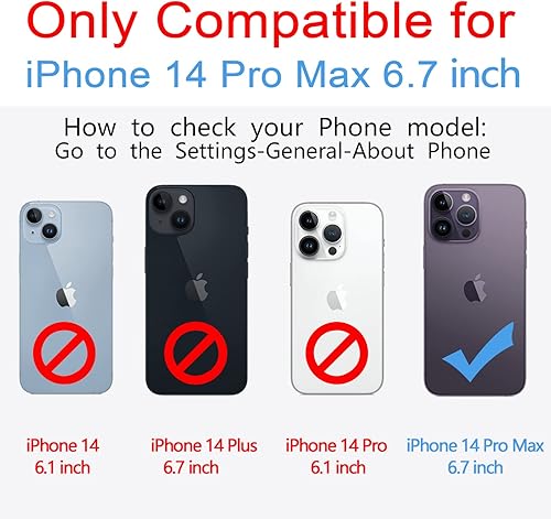 Miniatura 2 de Kowauri Funda para iPhone 14 Pro Max, funda tipo cartera de piel sintética con soporte para ranura para tarjeta de crédito, funda protectora ultra