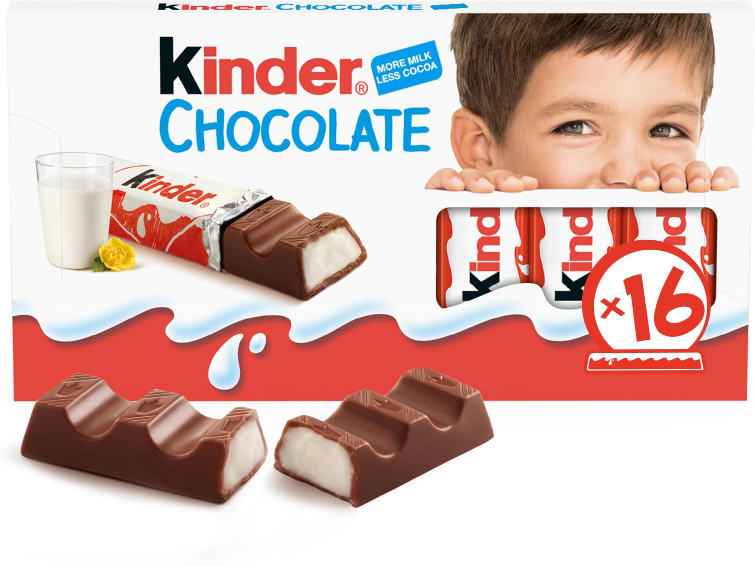 Kinder Chocolate Small Bars, Chocolate Gift Pack, Fine Milk Chocolate Bar with a Milky Filling, 200g (pack of 1)