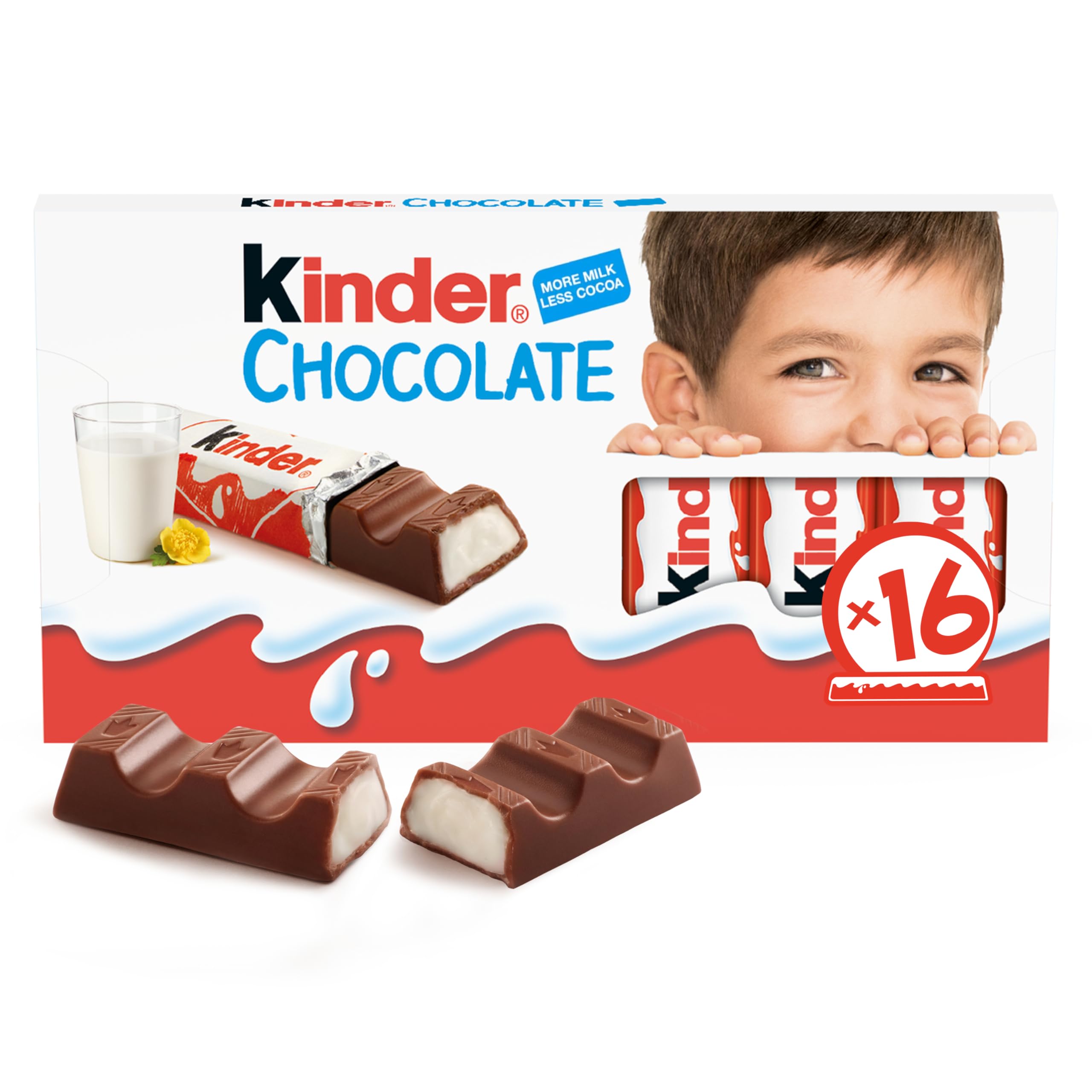 Kinder Chocolate Small Bars, Chocolate Gift Pack, Fine Milk Chocolate Bar with a Milky Filling, 200g (pack of 1)