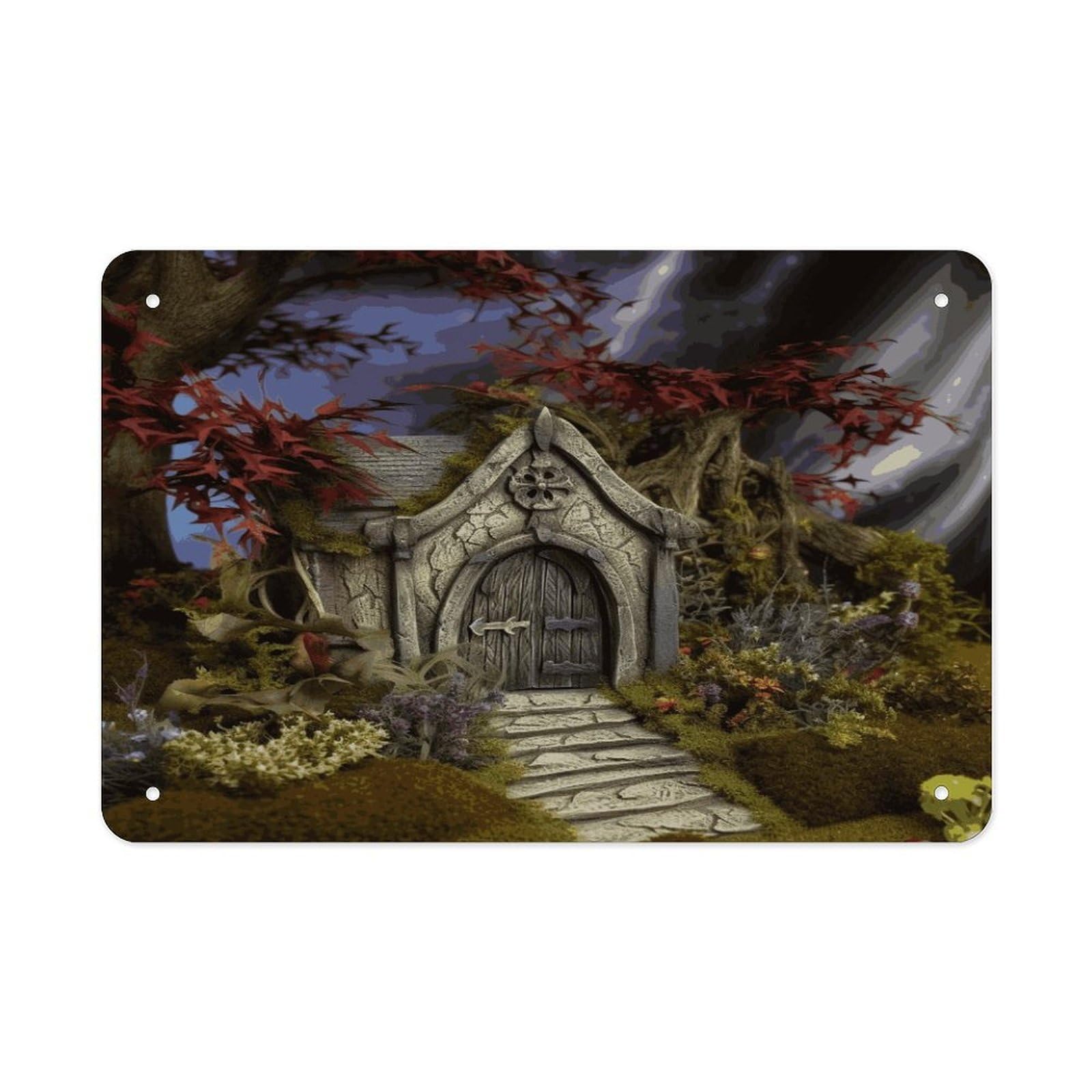 Fekiloot Style Gothic Fairy Garden Metal Signs Wall Art Tin Sign