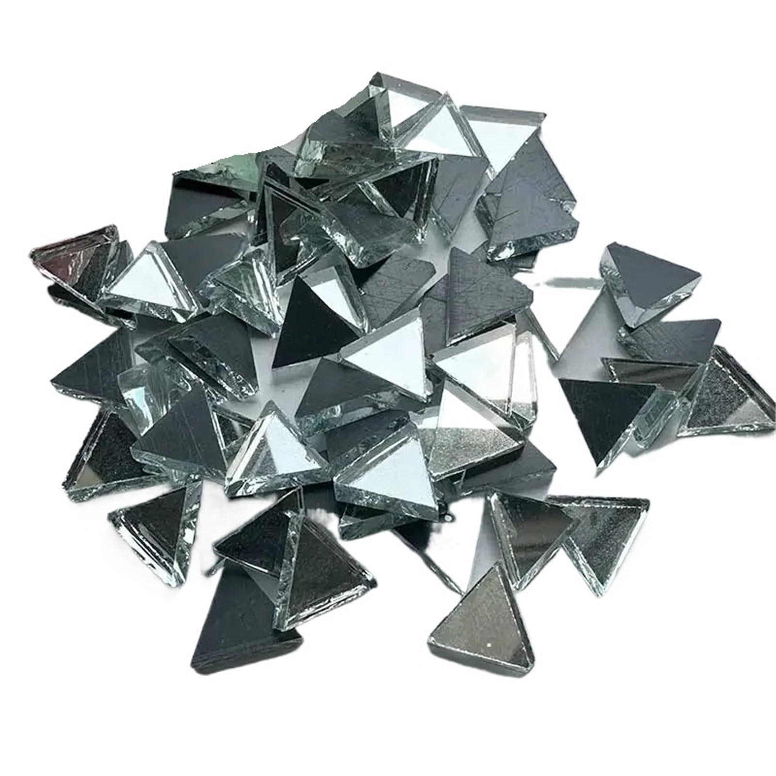 Mtadsbkfp Color 02 Mixed Colour Stained Glass Mosaic Tiles, Ceramic Mosaic Tiles Triangle Mirror Diy Arts Crafts Multicolor 100G(Color 02)