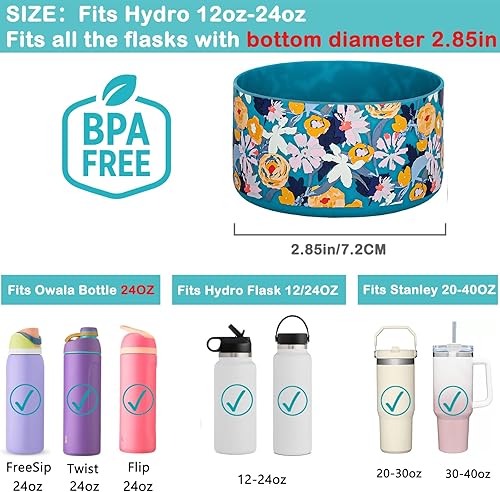 Vista 164 de HEYSKAY Protective Silicone Boot for Hydro Flask Water Bottle Wide Mouth Water Bottle Anti-Slip Silicone Boot Bottom Protector Water Bottle