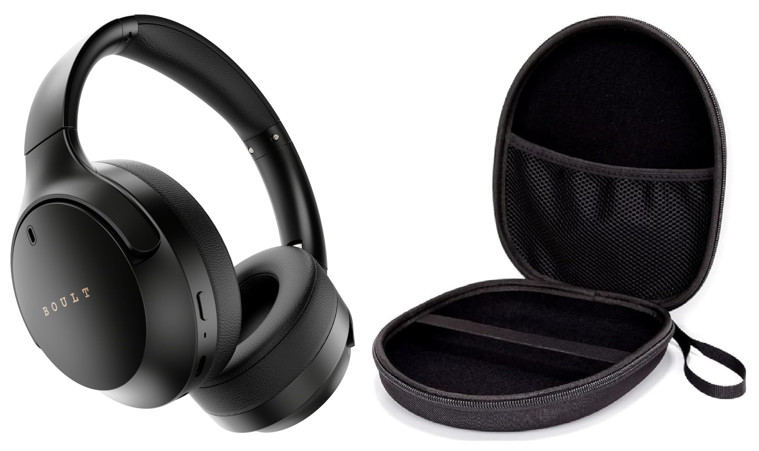 Portable Carrying Case Cover for Boult Newly Launched Q Over Ear Bluetooth Headphones || Boult Newly Launched Flex Over Ear Bluetooth Headphones (Hard|EVA|Black)