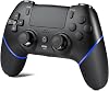 CHEREEKI Controller für PS4 Hall Joystick Wireless Gamepad Kompatibel mit PS-4/Slim/Pro 1000 mAh großem Akku Doppelvibration Bewegungssensoren Touchpad Stereo-Kopfhöreranschluss Schwarz