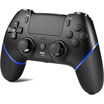 CHEREEKI Controller f r PS4 Hall Joystick Wireless Gamepad Kompatibel mit PS-4/Slim/Pro 1000 mAh gro em Akku Doppelvibration Bewegungssensoren Touchpad Stereo-Kopfh reranschluss Schwarz