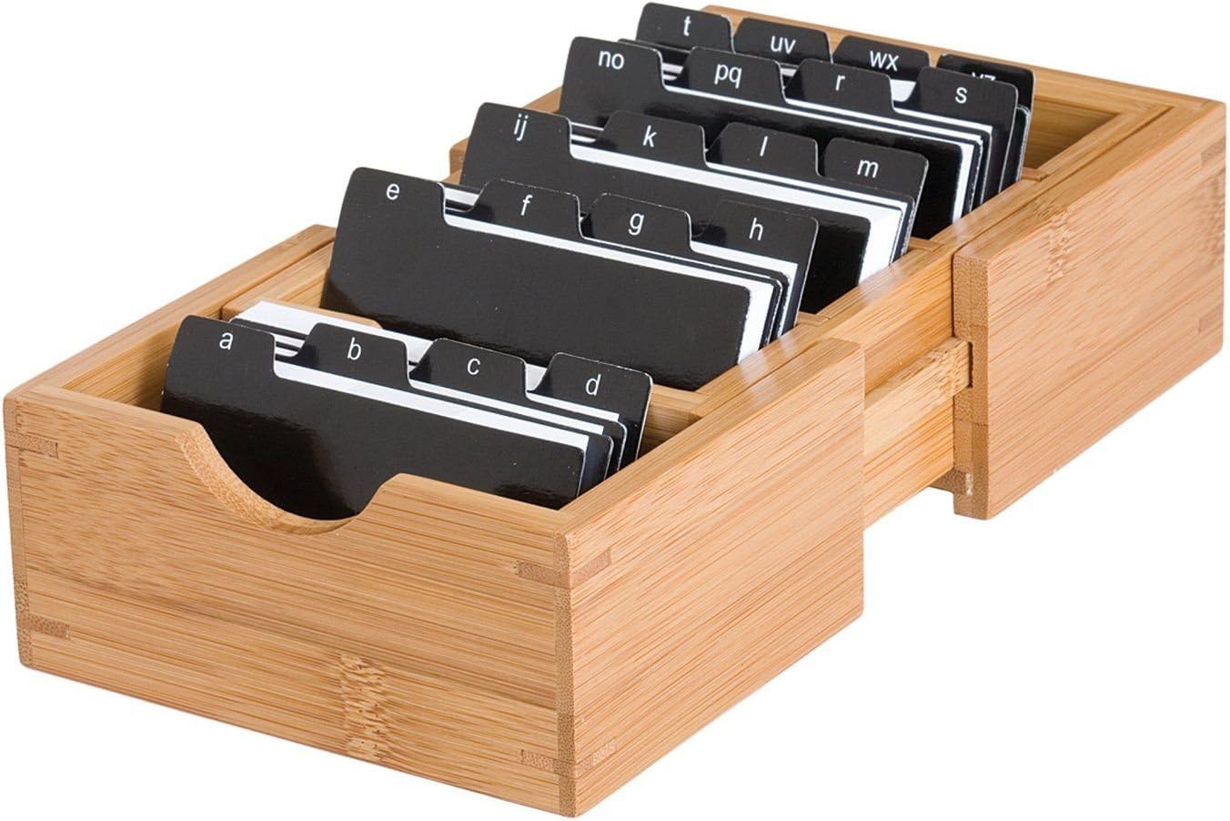 JA Marketing, Inc. Expandable Bamboo Recipe/Card Holder, Brown