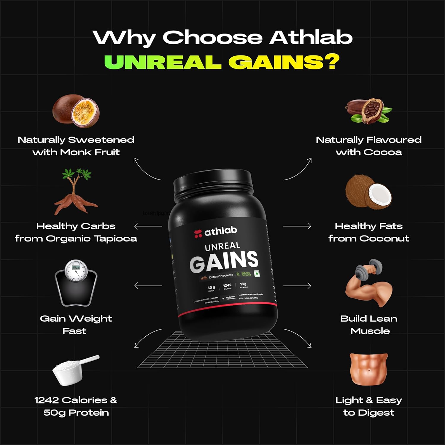 Buy Now (By Nutrabay) Unreal Gains Mass Gainer | Organic Tapioca, Na...