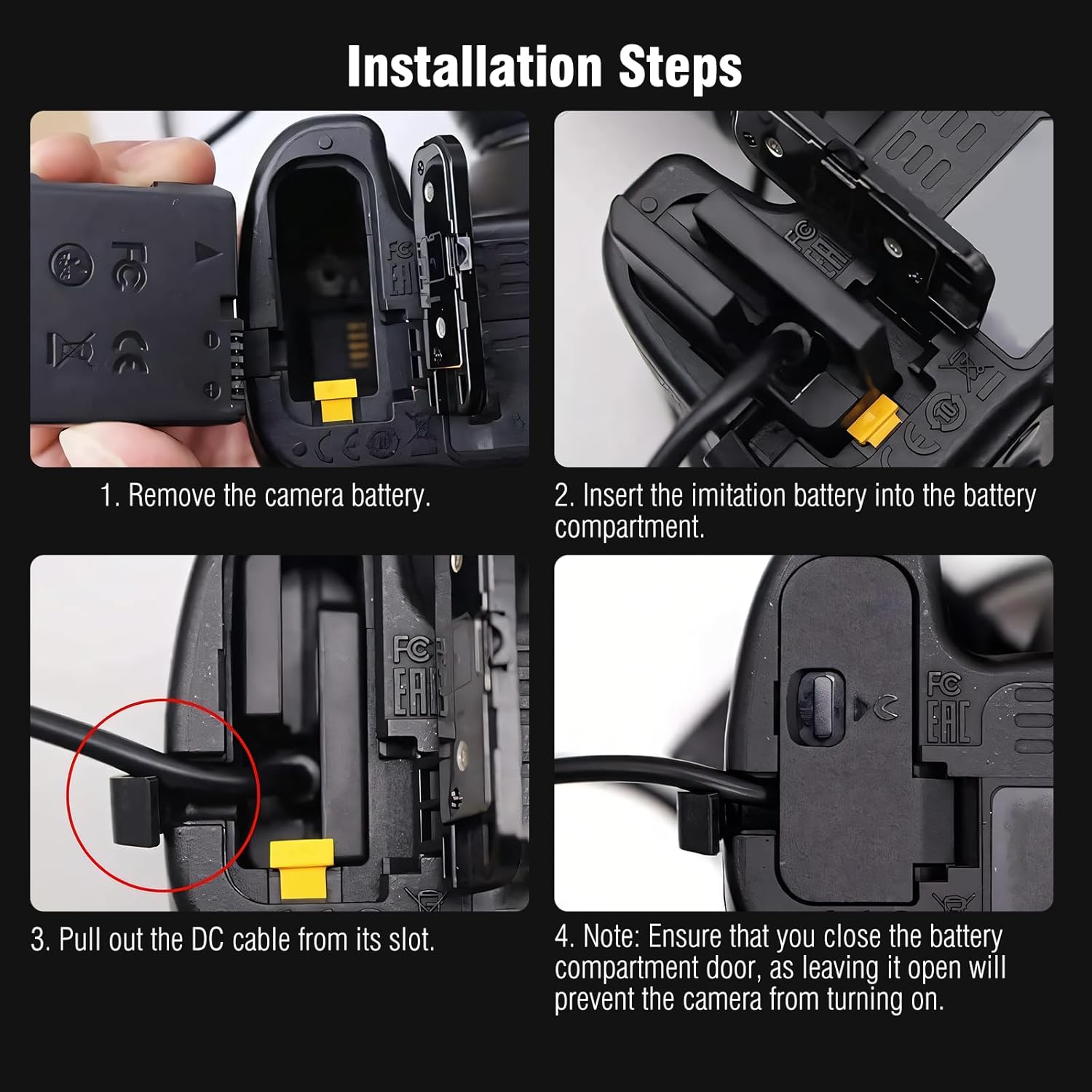 F1TP EP-5G Dummy Battery EH-5 AC Adapter Power Supply Connector Kit Replace EN-EL25 EN-EL25A Batteries Compatible with Nikon Z30 Z50, Zfc, Z fc Digital Cameras