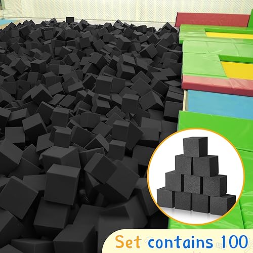 Miniatura 6 de Treela Bloques de espuma para hoyos, acolchado de trampolín para gimnasia, cursos de parkour, arenas de trampolín, BMX, 4 x 4 x 4 pulgadas